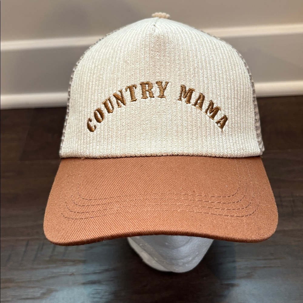 Marcus Adler Country Mama embroidered logo corduroy, canvas mesh snapback